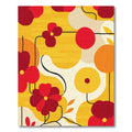 Bold Red Yellow Floral Abstract Rug