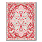 Crimson Blush Floral Medallion Rug