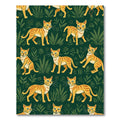 playful orange tabby cats green foliage Rug
