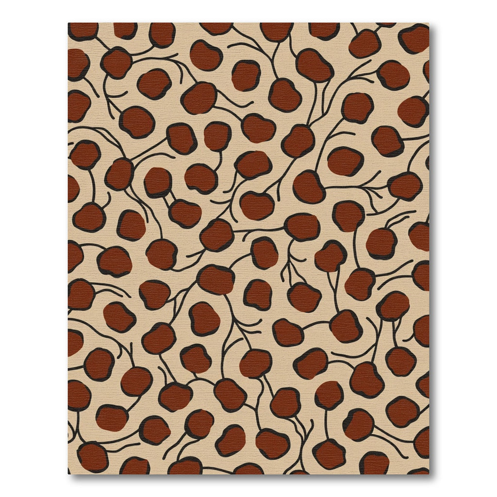Brown Berry Vine Beige Background Rug