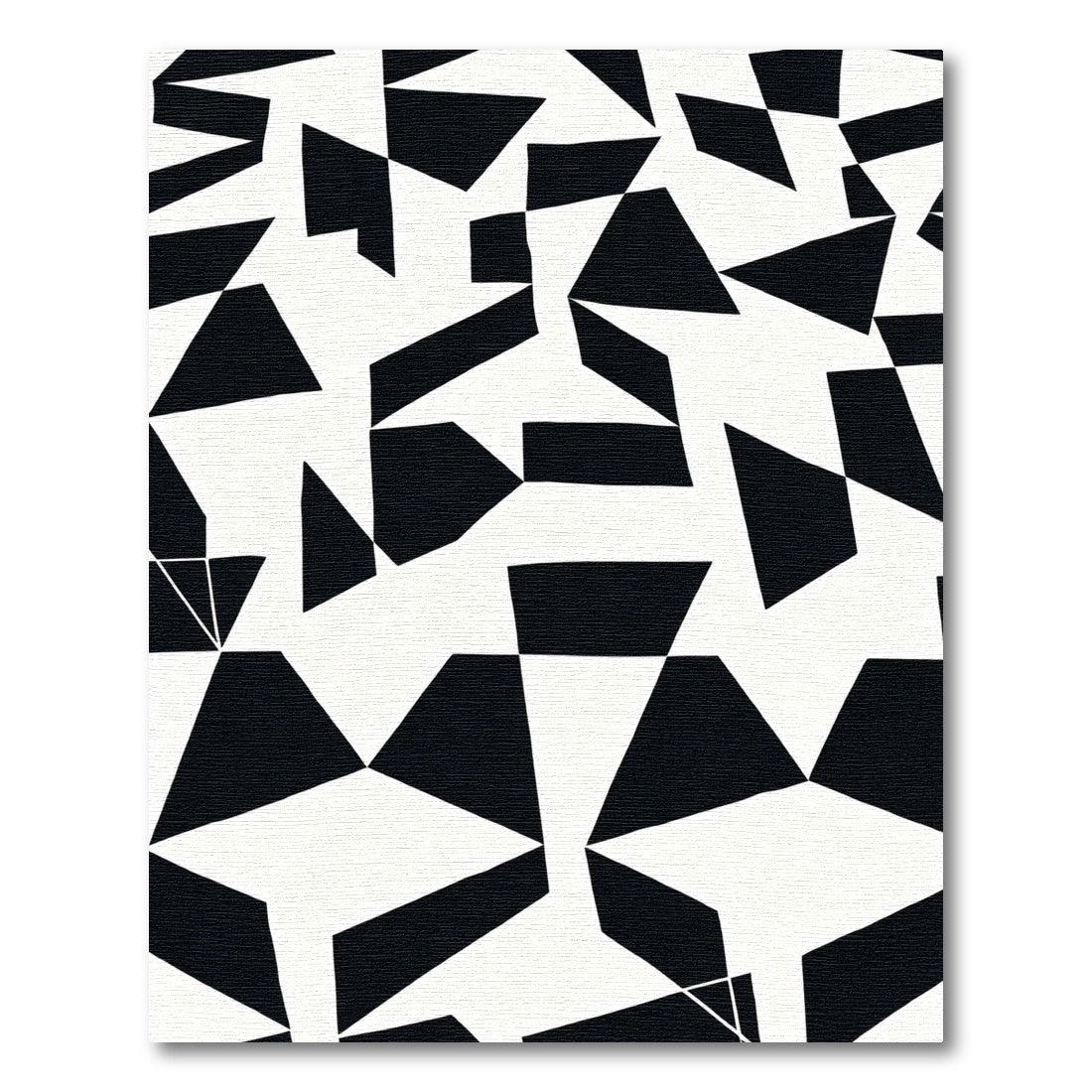 Modern Black White Geometric Abstract Rug