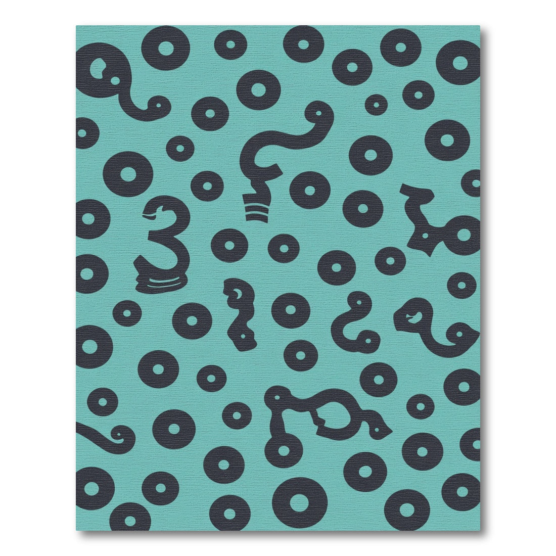 Teal And Charcoal Organic Dot Flow Rug