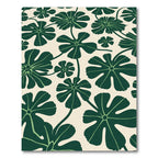 Dark Green Leafy Vine Pattern Rug