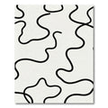 Black Organic Line Wave Rug