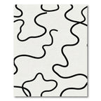 Black Organic Line Wave Rug
