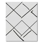 Monochrome Interlocking Geometric Squares Rug