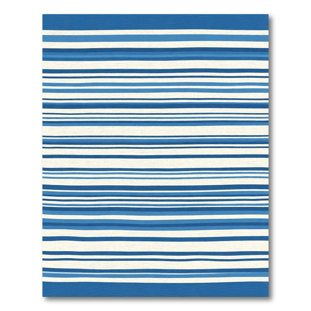 Navy White Multi Stripe Rug