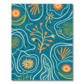 Aqua Orange Floral Abstract Wave Rug
