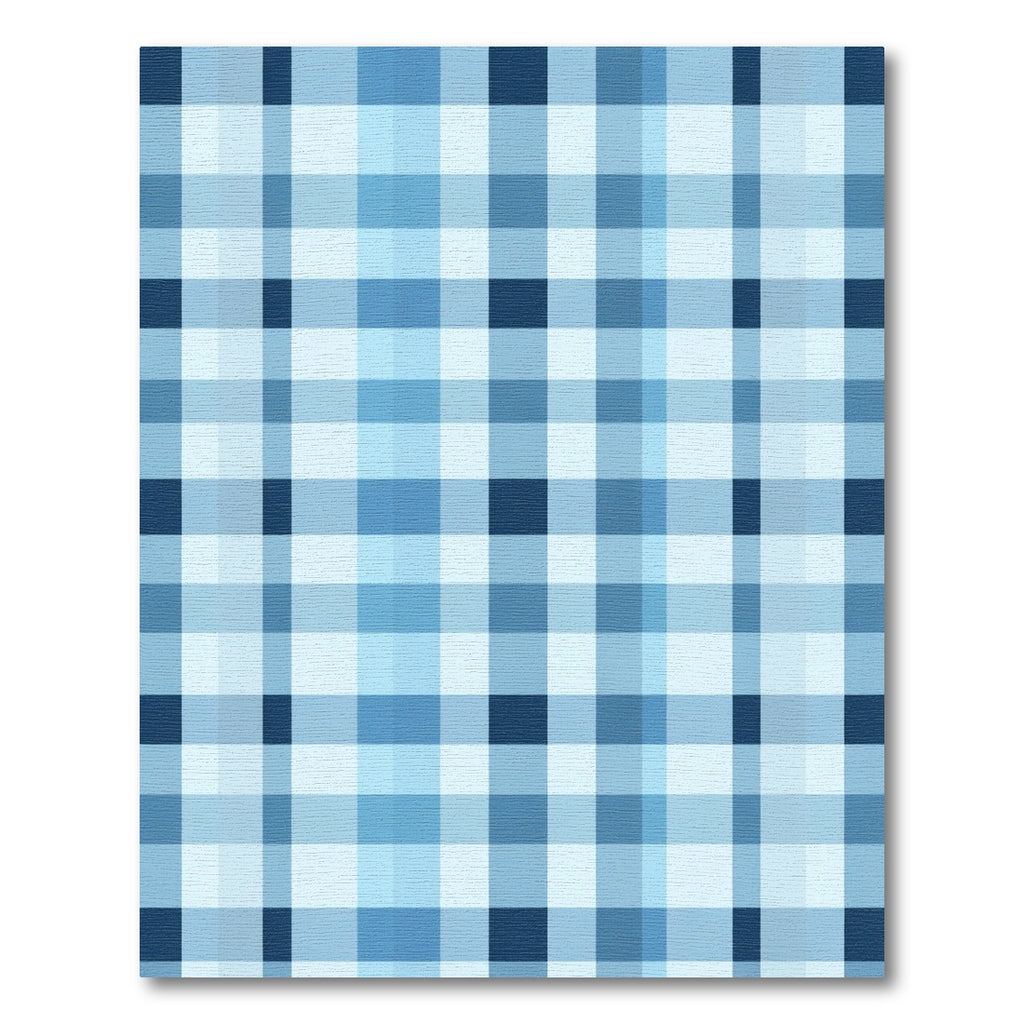 Classic Blue Plaid Squares Rug