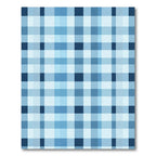 Classic Blue Plaid Squares Rug