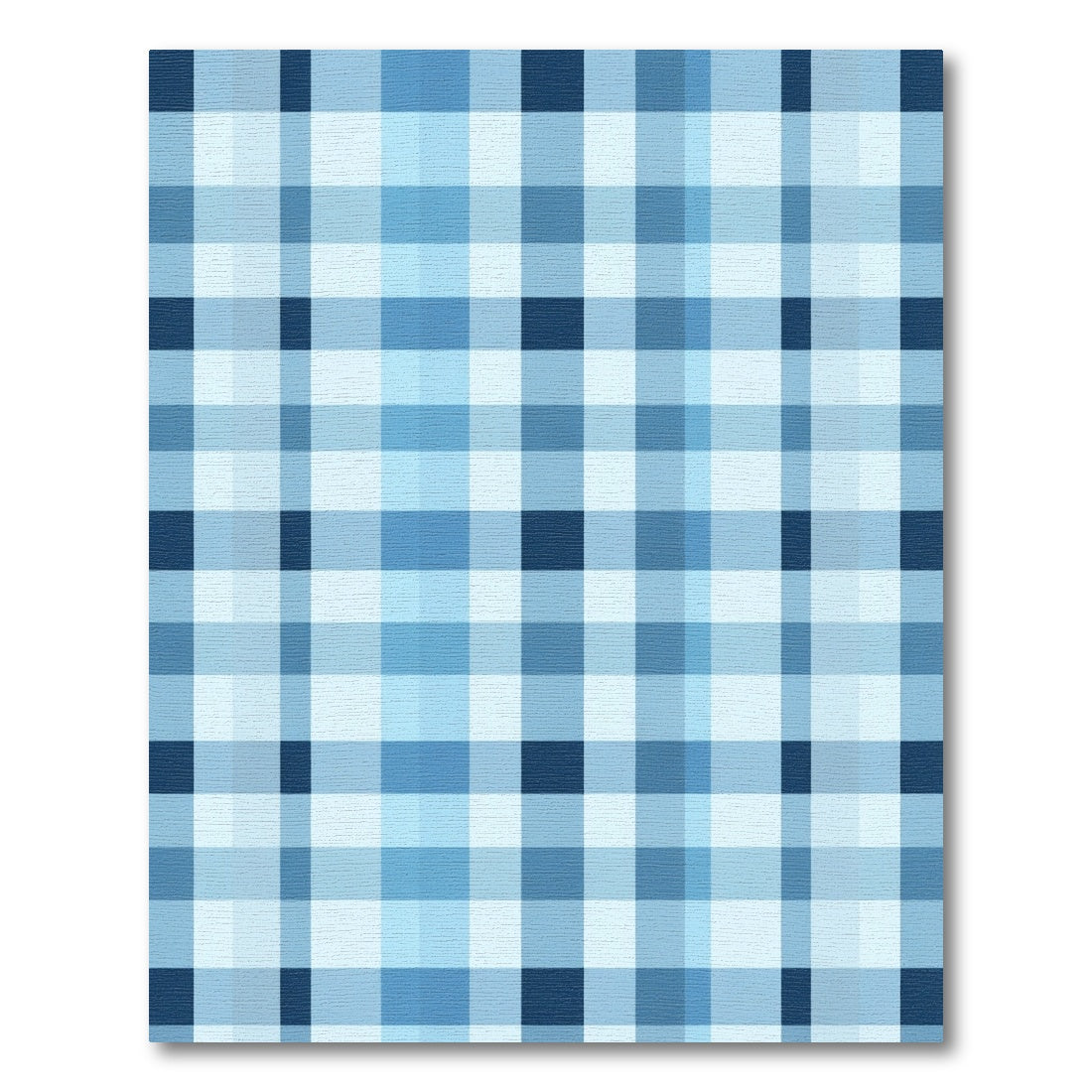 Classic Blue Plaid Squares Rug
