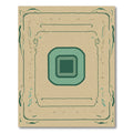 Earthy Teal Inset Square Frame Rug