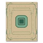 Earthy Teal Inset Square Frame Rug