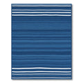 Navy Blue Subtle Stripe Horizontal Rug