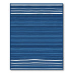 Navy Blue Subtle Stripe Horizontal Rug