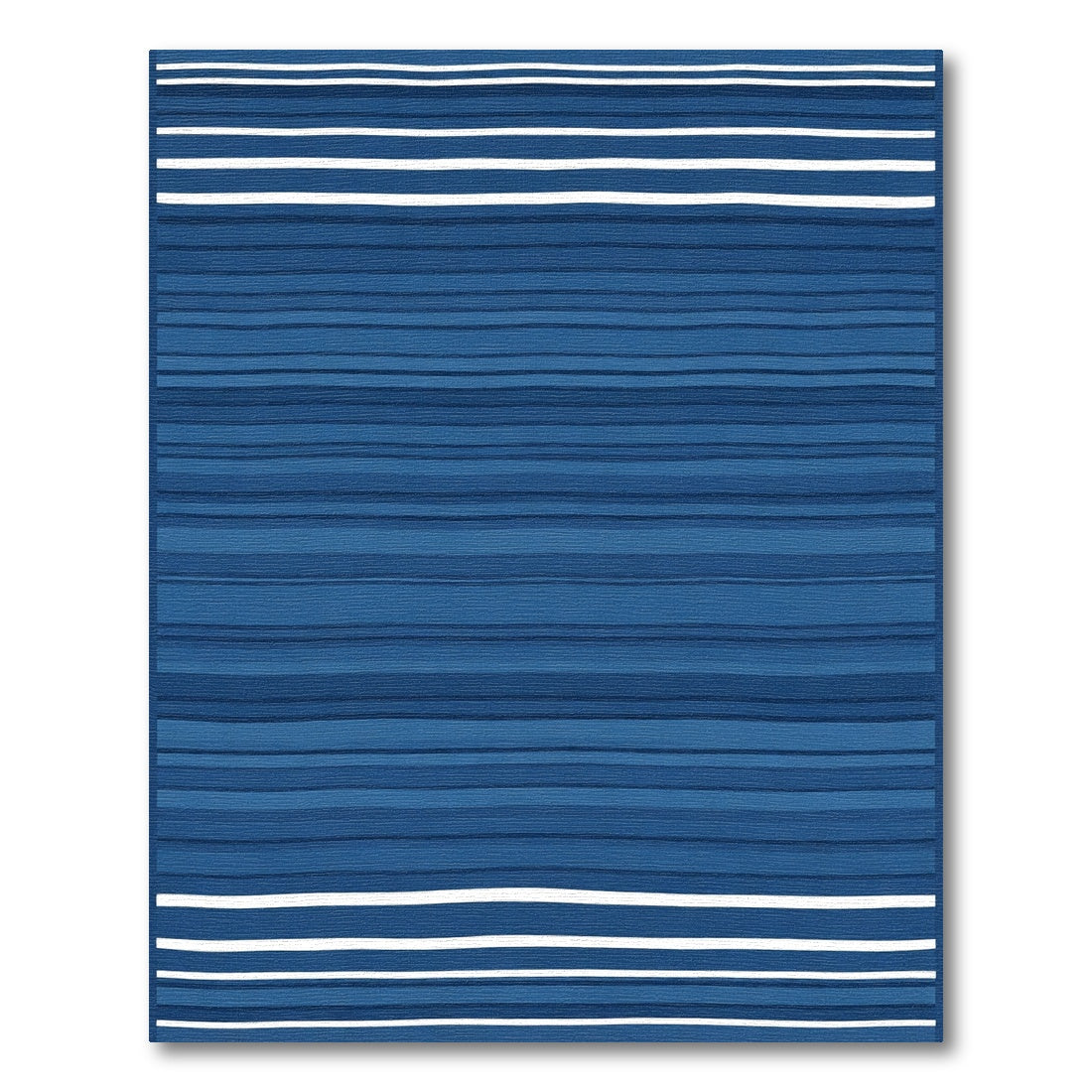 Navy Blue Subtle Stripe Horizontal Rug