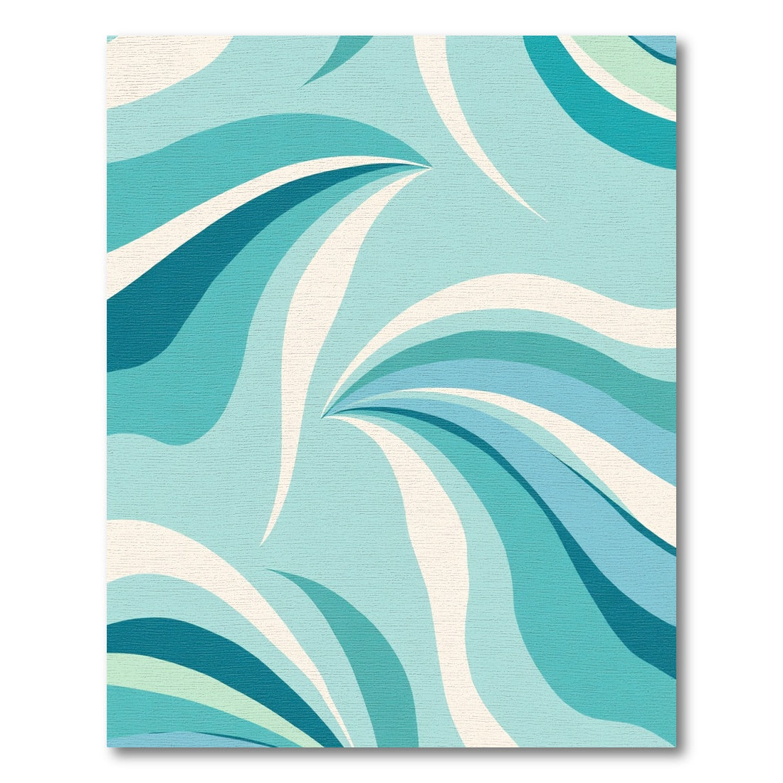 Oceanic Teal Swirl Abstract Composition Rug