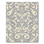Cream Gray Floral Symmetry Rug