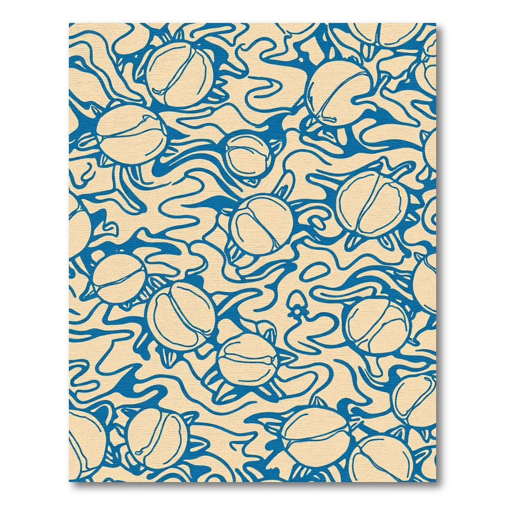 Teal Seashell Swirl Organic Rug