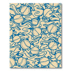 Teal Seashell Swirl Organic Rug