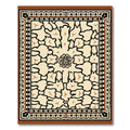 Cream Black Floral Medallion Border Rug