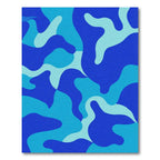Oceanic Blue Abstract Camouflage Rug