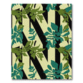 Black Beige Green Foliage Stripes Rug