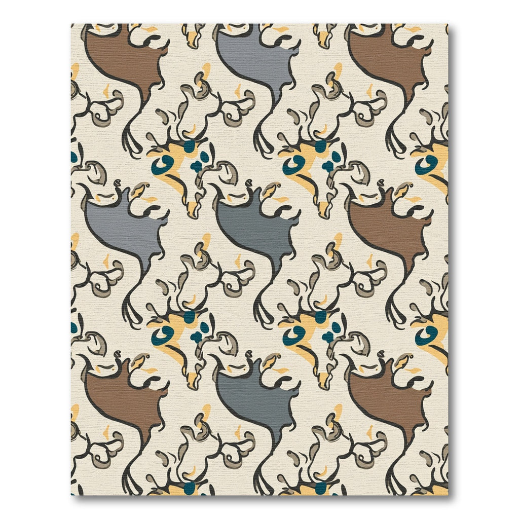 Organic Abstract Brown Grey Yellow Accents Rug