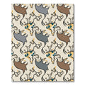 Organic Abstract Brown Grey Yellow Accents Rug