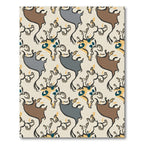 Organic Abstract Brown Grey Yellow Accents Rug