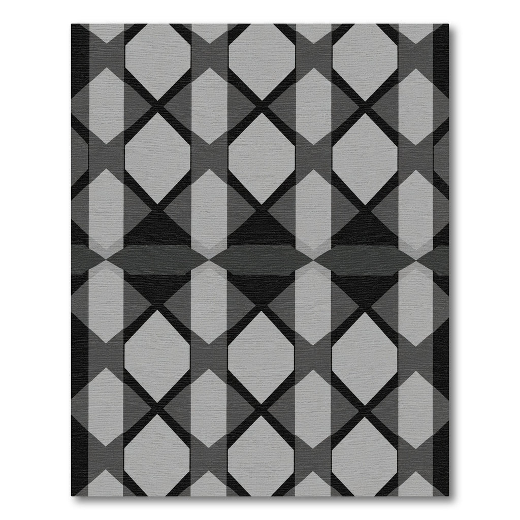 Gray Hexagon Stripe Geometric Rug