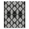 Gray Hexagon Stripe Geometric Rug