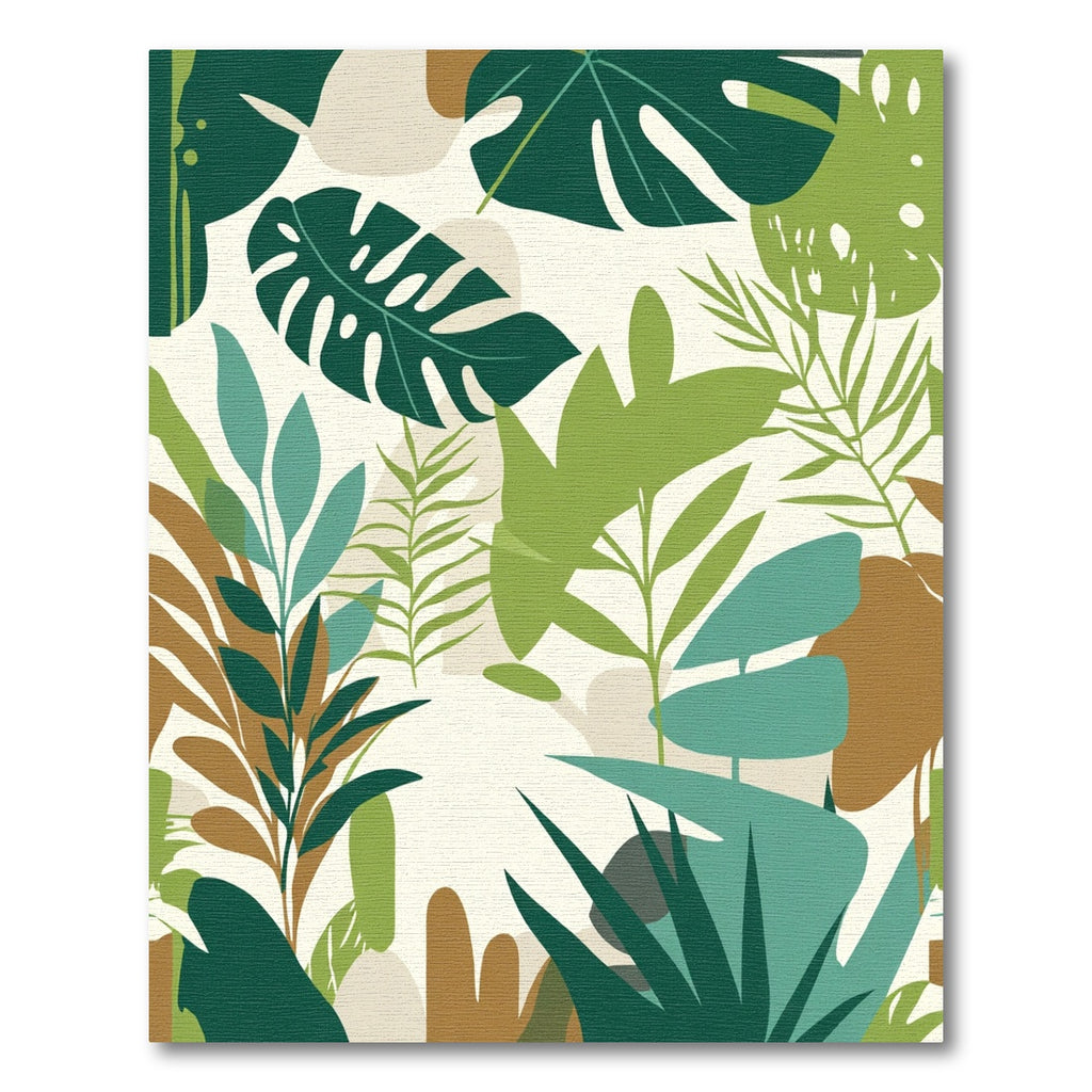 Tropical Leaf Abstract Blend Rug