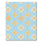 Yellow Flower Chain Blue Rug