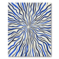 Radiating Electric Blue Zebra Lines Rug