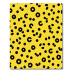 Bright Yellow Black Circle Scatter Rug