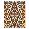 Rich Chocolate Ivory Gold Abstract Swirls Rug
