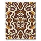 Rich Chocolate Ivory Gold Abstract Swirls Rug