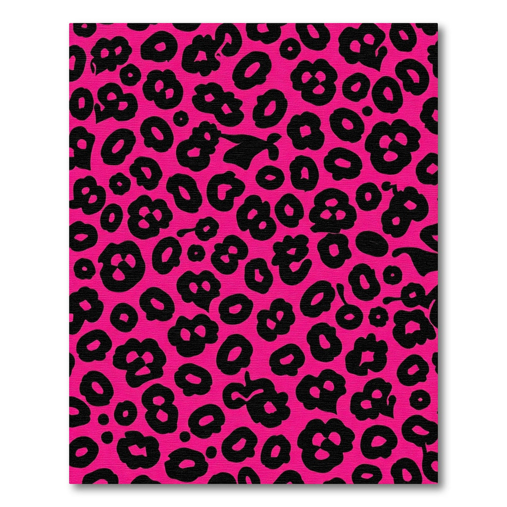 Fuchsia Black Animal Print Rug