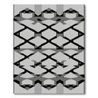 Monochrome Geometric Interlocking Shapes Rug