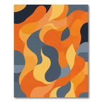 Organic Orange And Gray Abstract Flow Rug