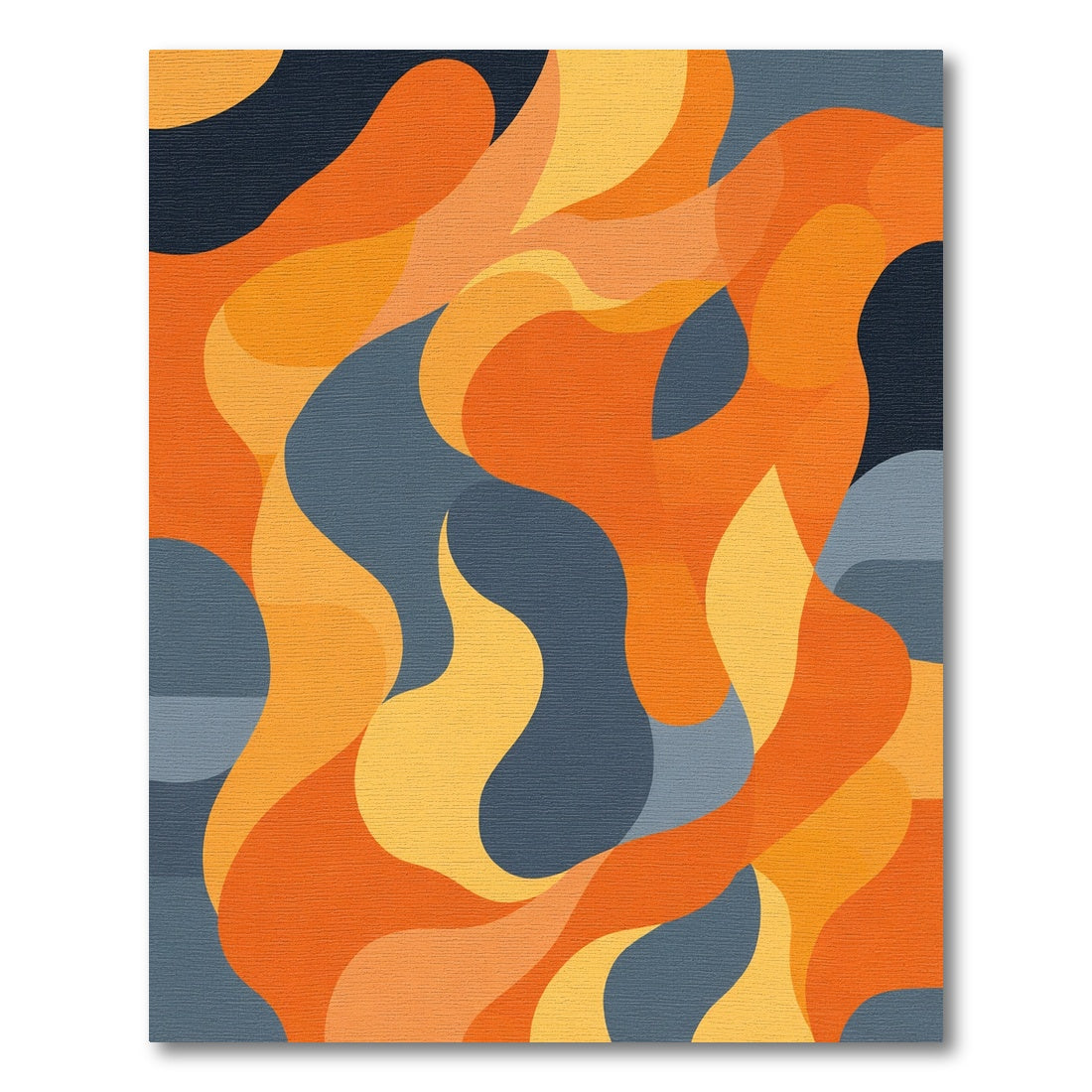 Organic Orange And Gray Abstract Flow Rug