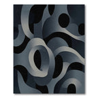 Dark Gray Abstract Interlocking Loops Rug
