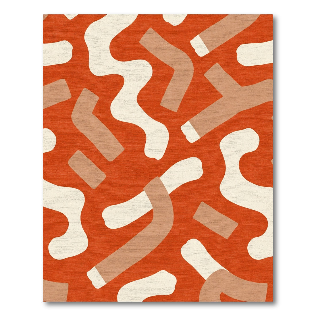 Abstract Earth Tones Organic Shapes Rug