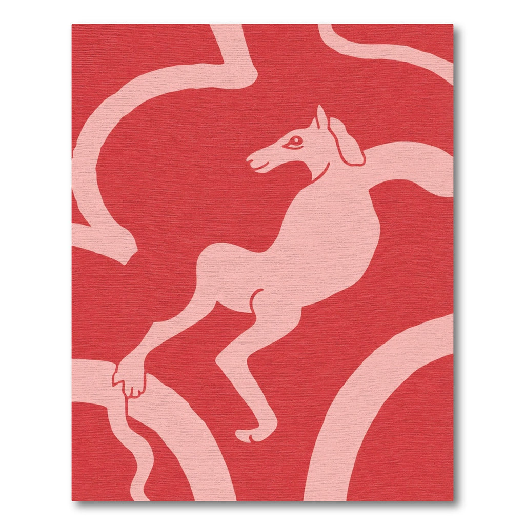 Crimson Pink Animal Movement Rug