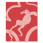 Crimson Pink Animal Movement Rug