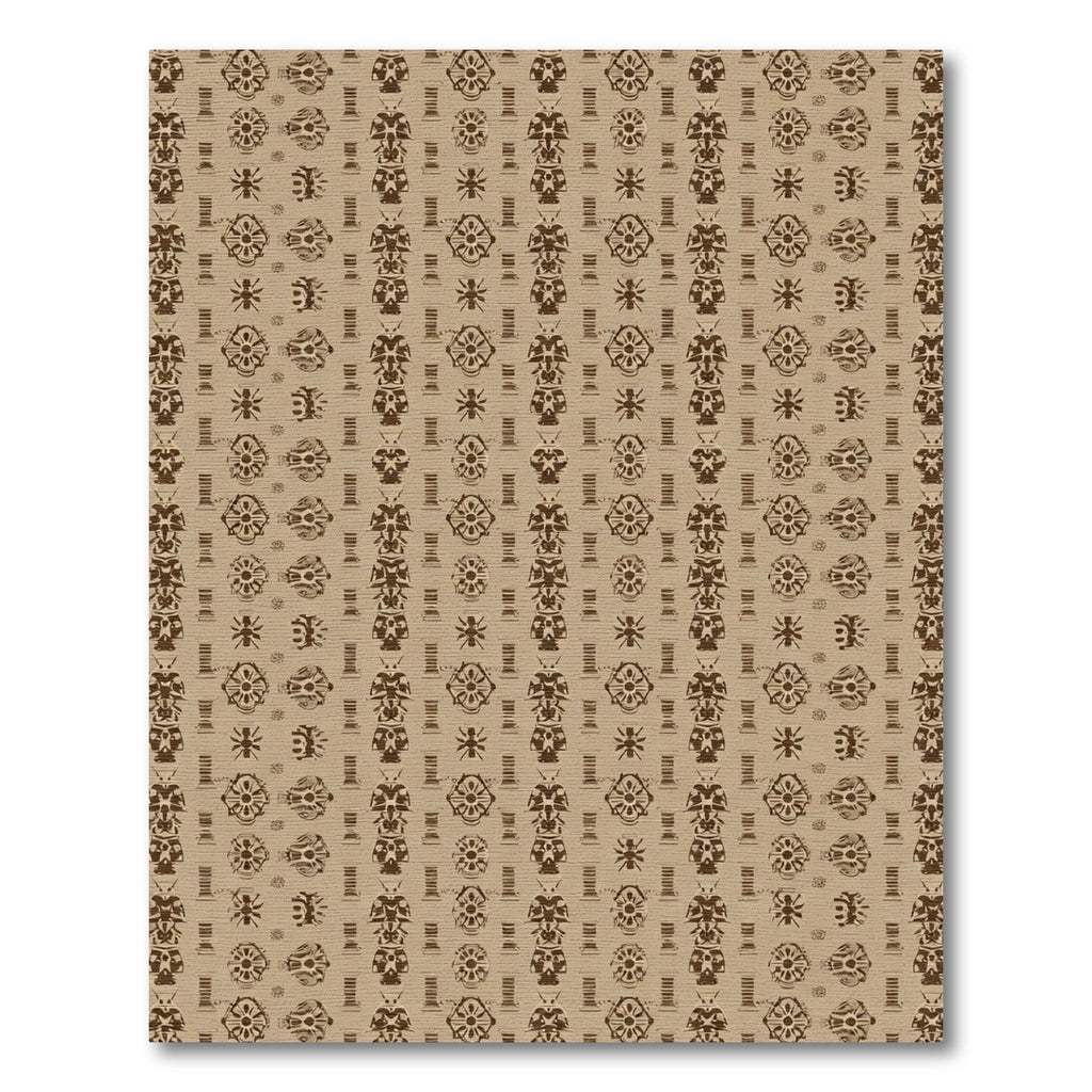 Brown Floral Bee Spool Collage Rug