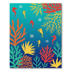 Coral Seahorse Turquoise Ocean Theme Rug