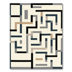 Abstract Maze Geometric Stripes Rug