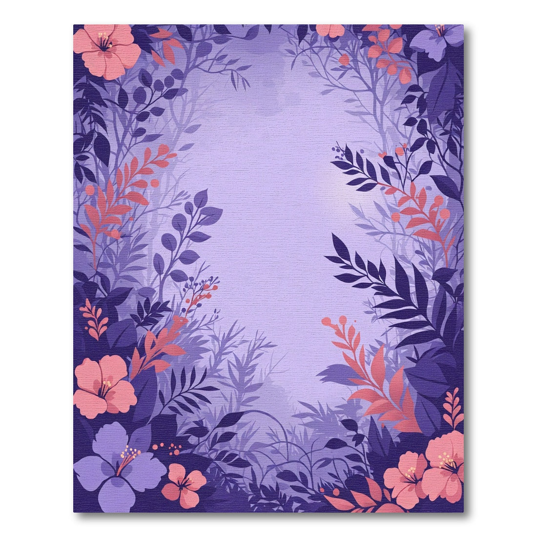 Purple Coral Floral Forest Canopy Rug